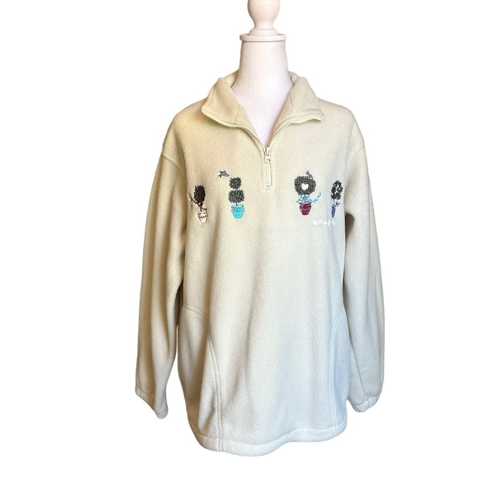 Vintage Northern Reflections Collared Fleece Sweater Size Large L